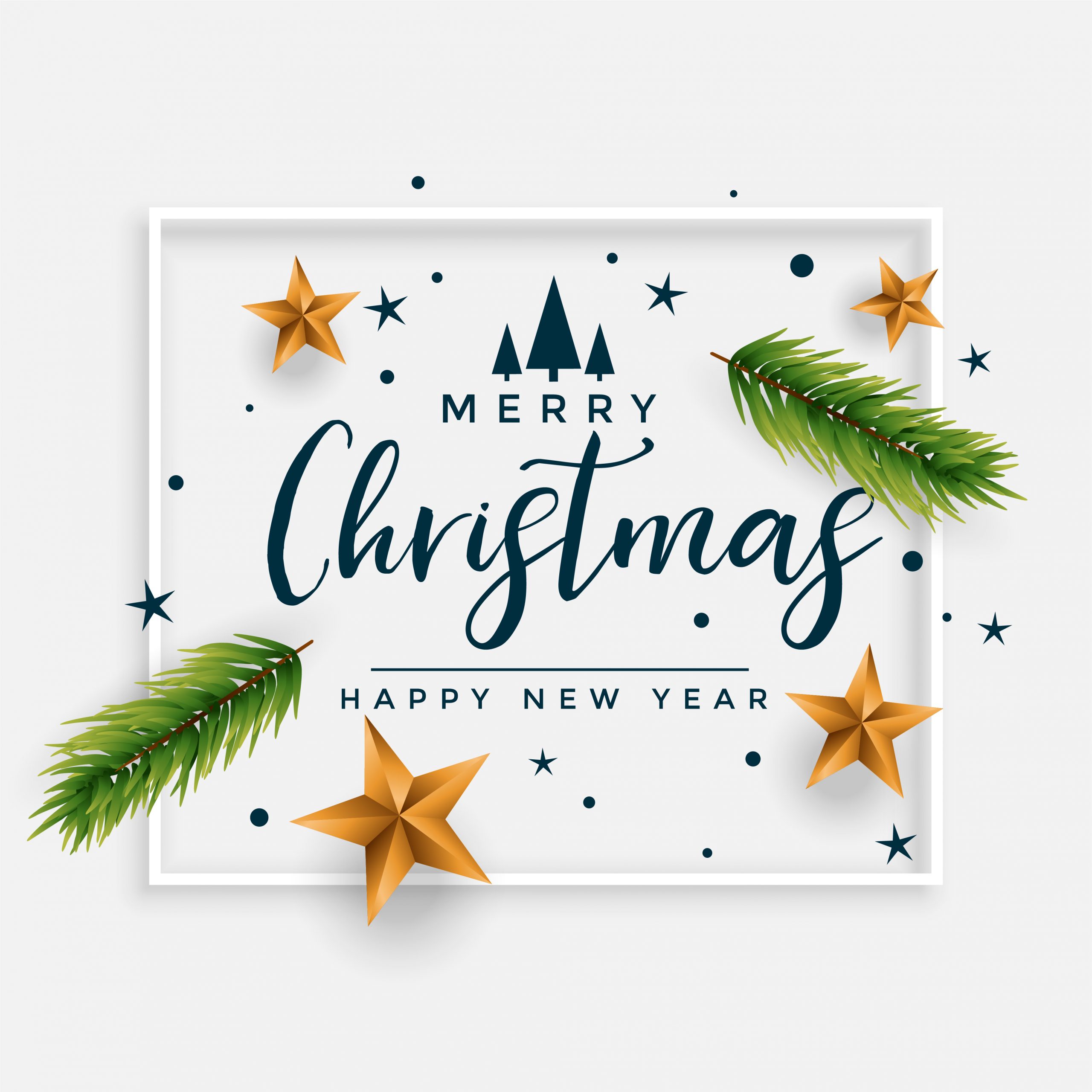 elegant merry christmas festival decorative card design