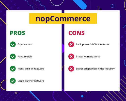 nopcommerce pros and cons