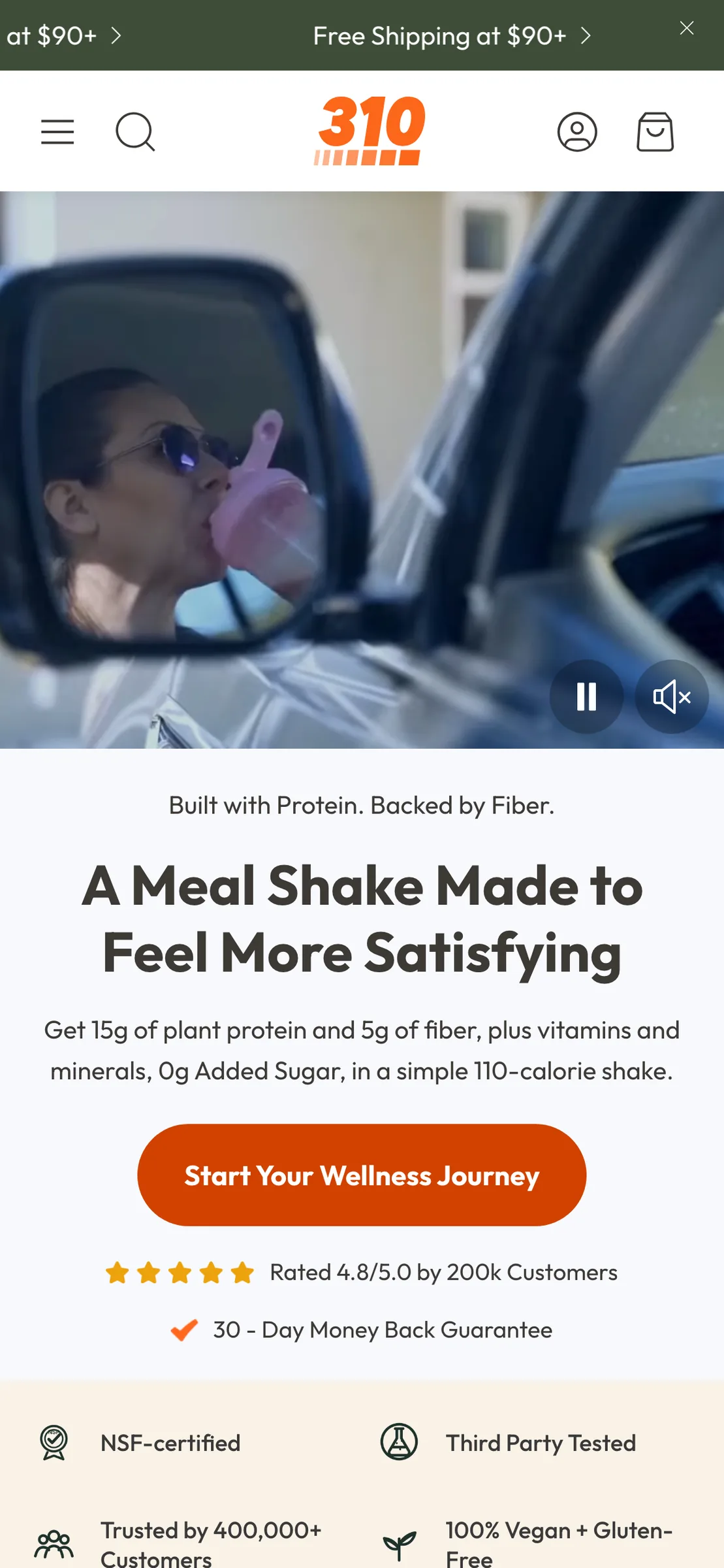 The same homepage on a phone
