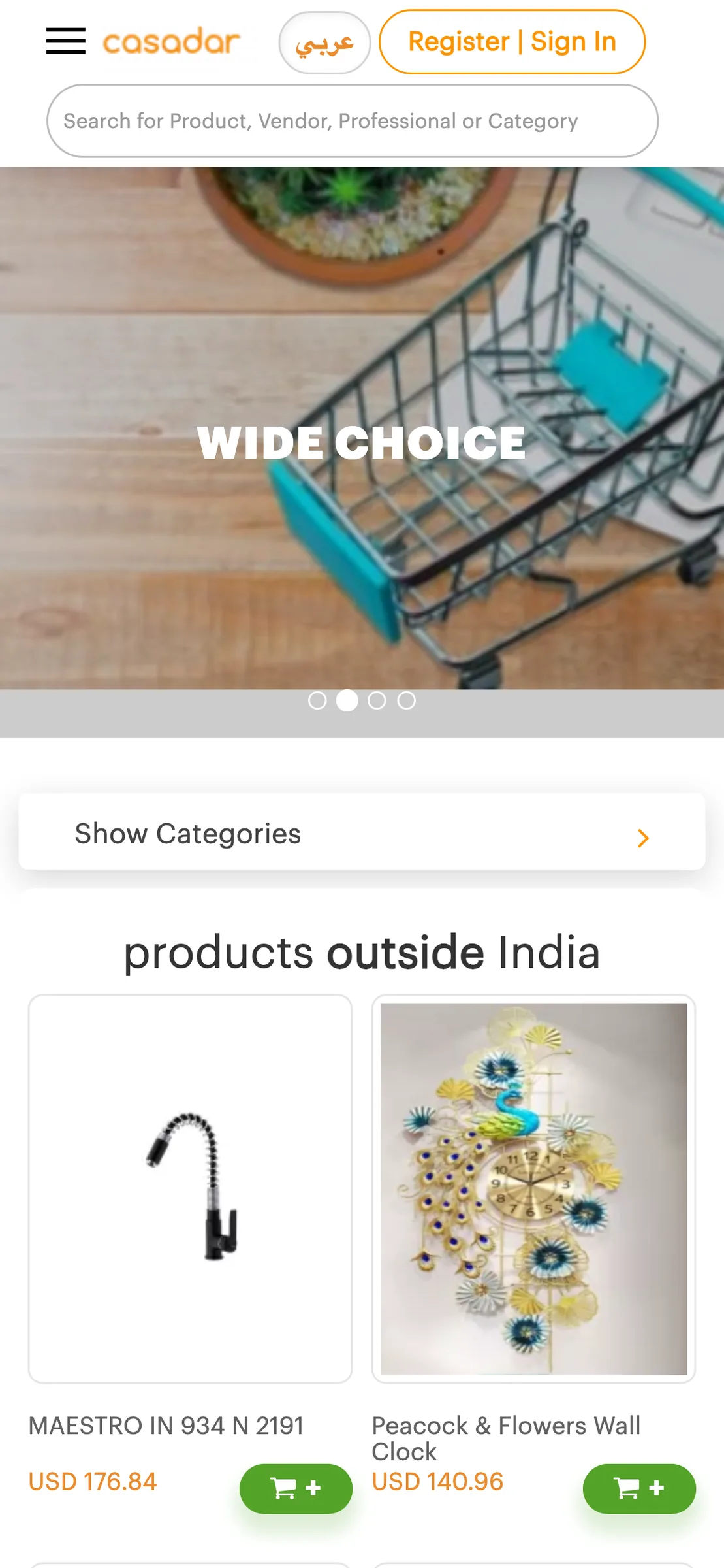 The same homepage on a phone
