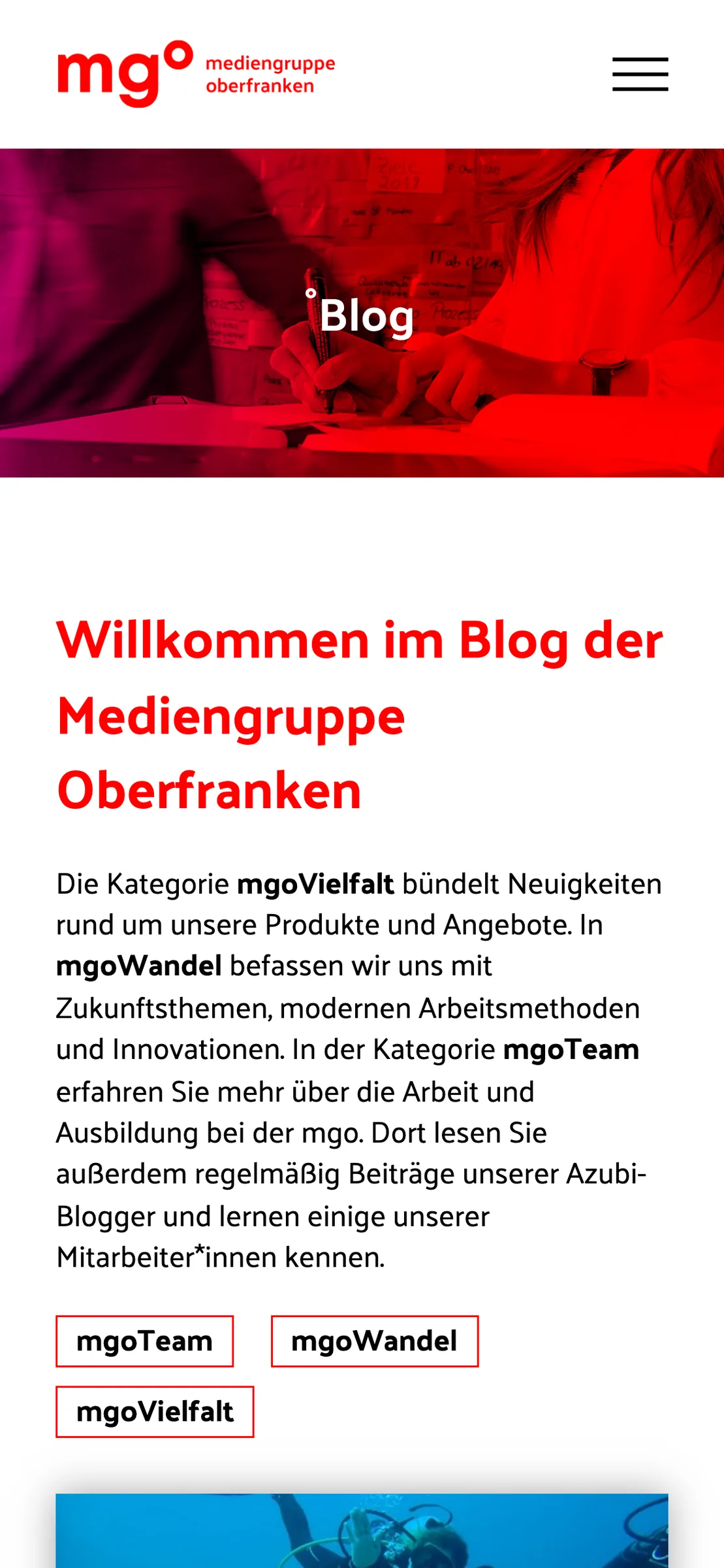The blog on a phone