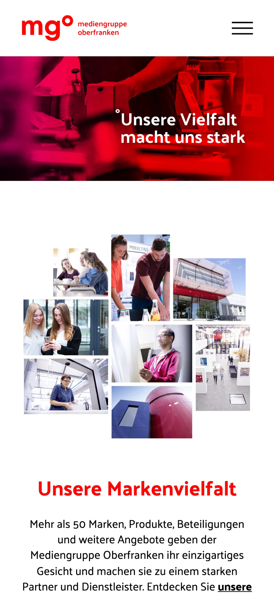 The brand directory on a phone
