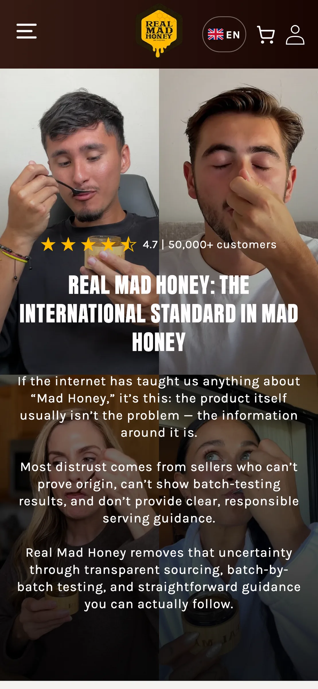 The Why trust us page on a phone