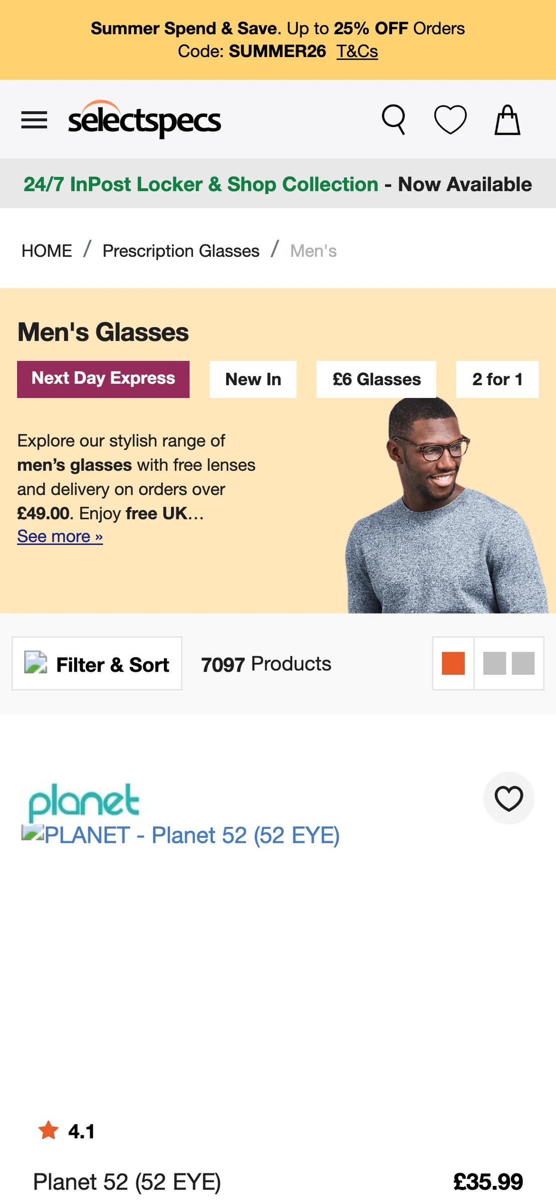The same page on a phone
