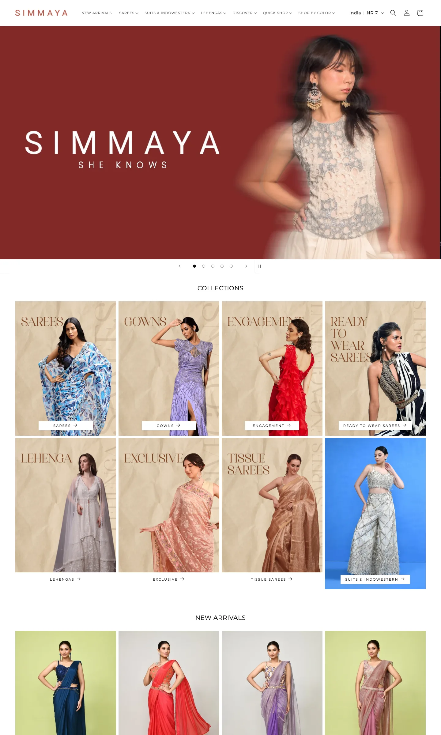 The full Simmaya homepage from header to footer