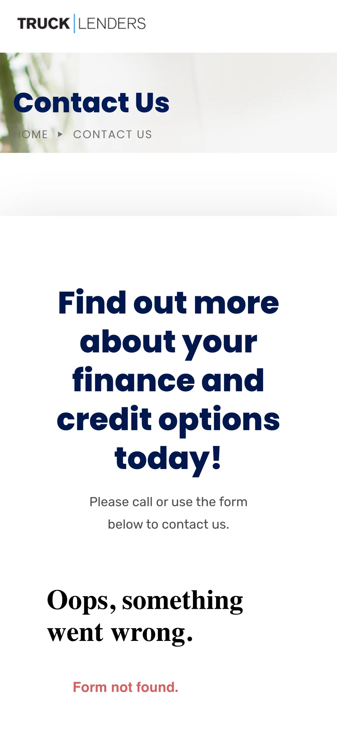 The contact page on a phone